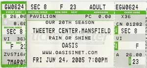 Oasis  Ticket